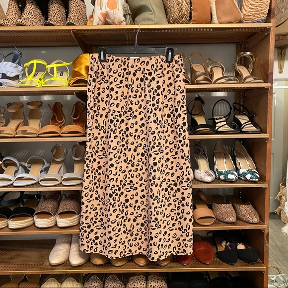 Midnight Sky Dresses & Skirts - Blush & Black Cheetah Slip Midi Skirt